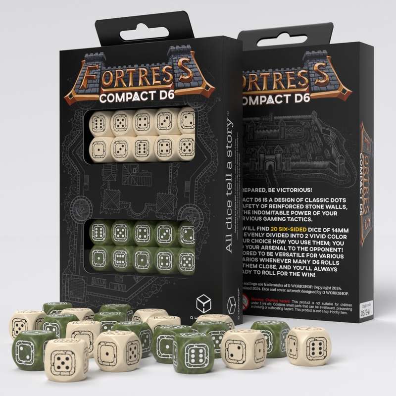 Fortress Compact D6 Beige & Olive (Board & Card Game Accessories)