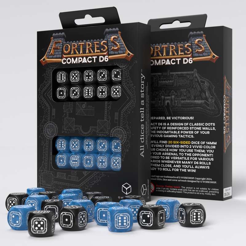 Fortress Compact D6 Black & Blue (Board & Card Game Accessories)