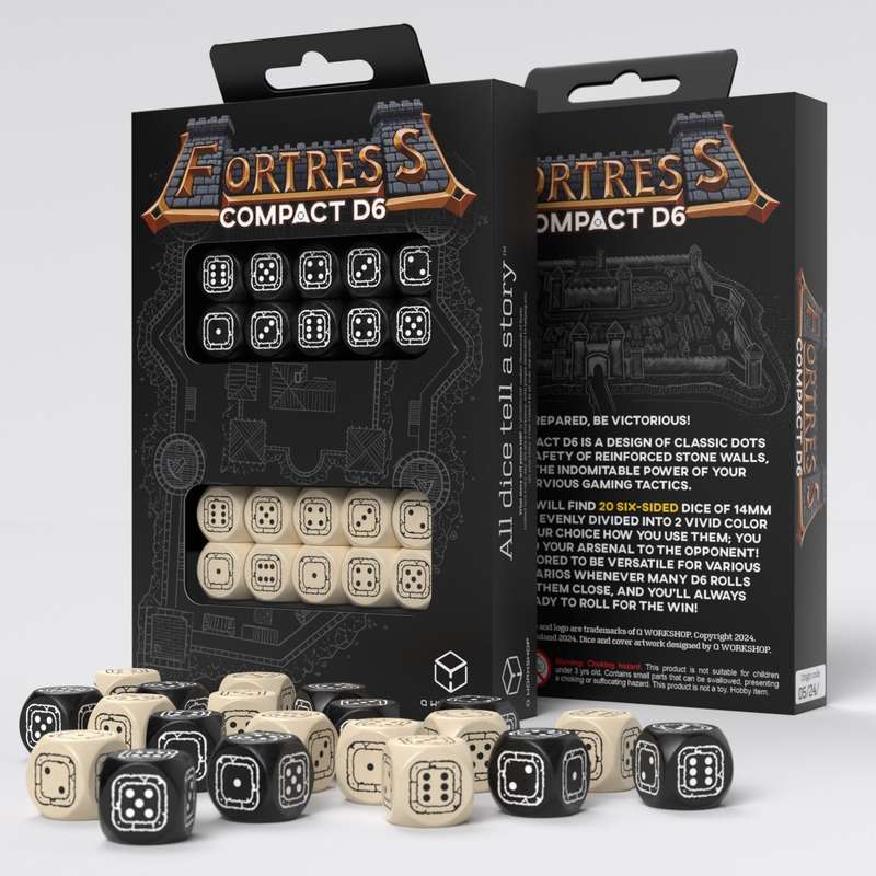 Fortress Compact D6 Black & Beige (Board & Card Game Accessories)