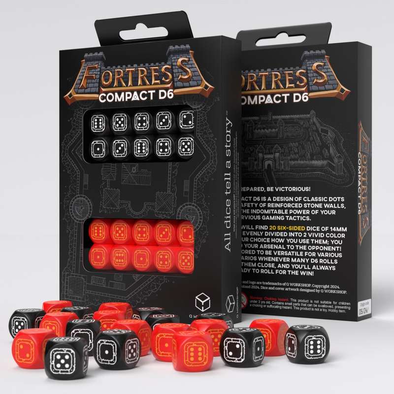 Fortress Compact D6 Black & Red (Board & Card Game Accessories)