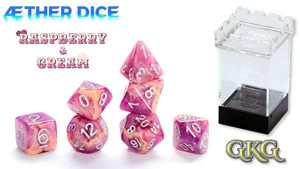 Aether Dice Raspberry and Cream (Dice Sets & Games)
