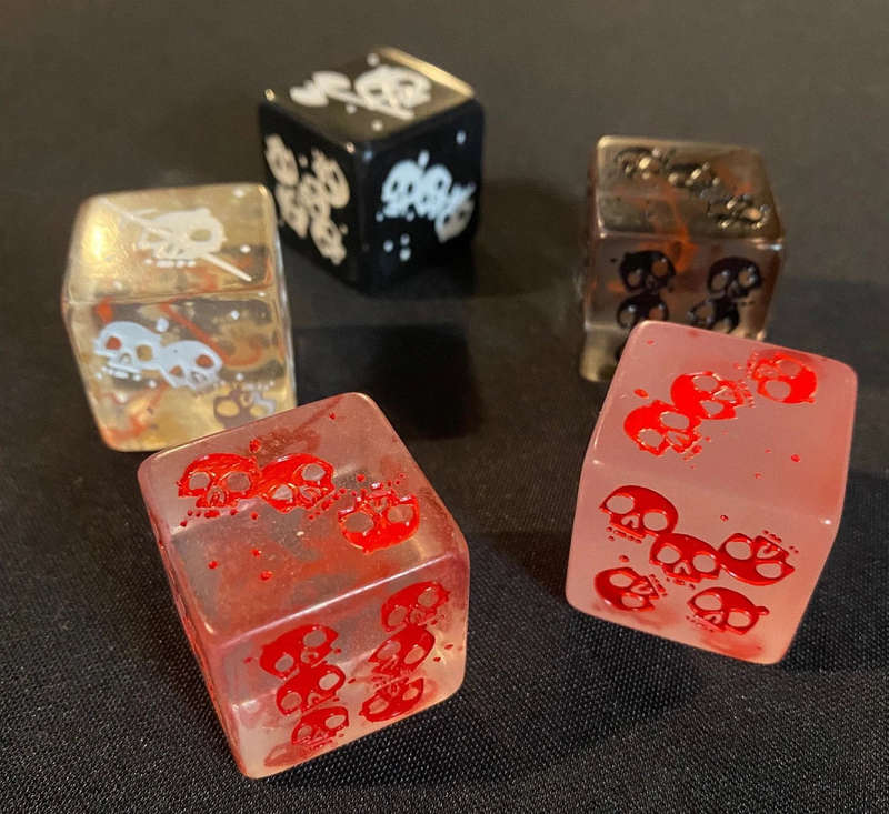 Set of Five - 1 Inch Gelatinous Cube Dice (Dice Sets & Games)