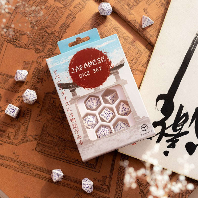 Japanese Dice Set Blue Star Lotus (SKAN02) (Dice Sets & Games)