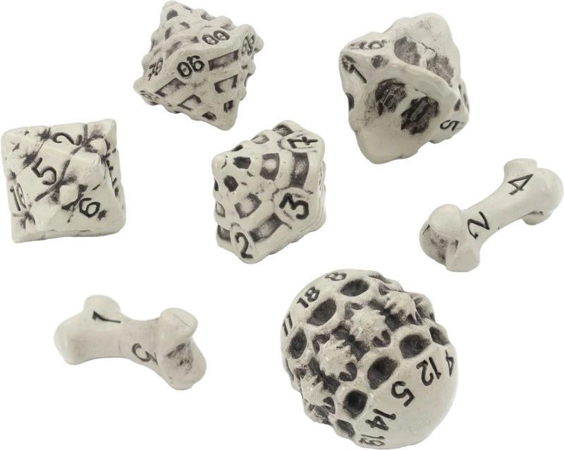 LYNX Skull & Bone Dice Cleaned Bone White (Dice Sets & Games)