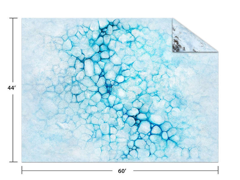 Monster Scenery 44x60 Zoll IceFloe /Frozen Tundra Game Mat (Miniatures)