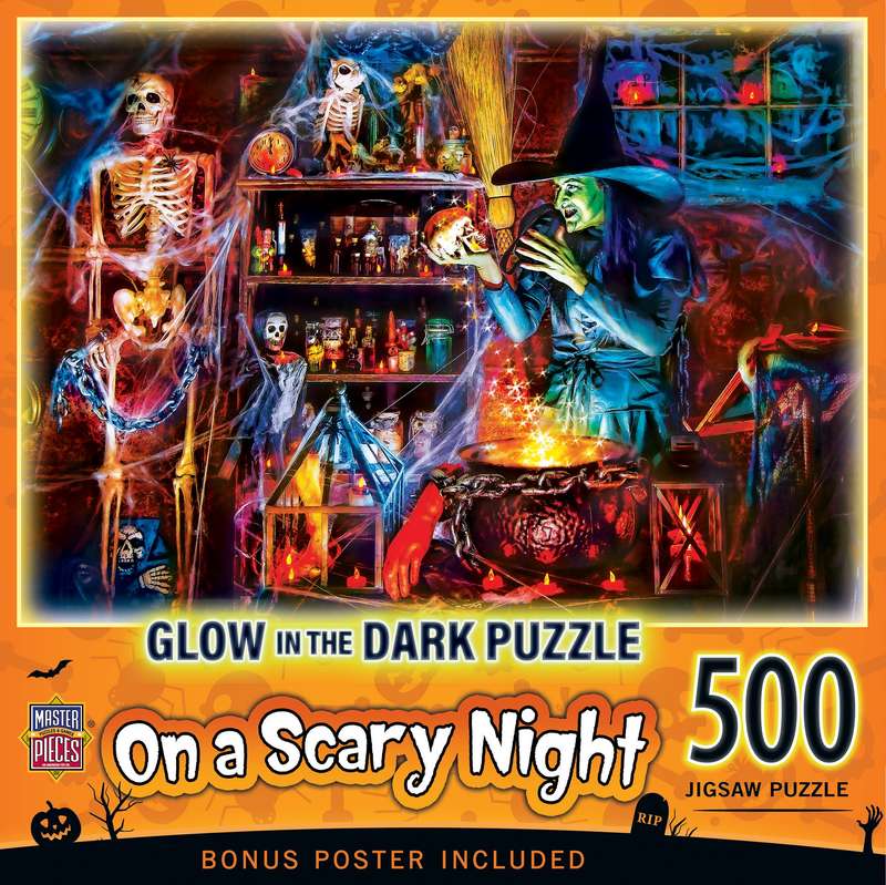On a Scary Night in October Glow in the Dark Puzzle (500) (Jigsaw Puzzle)
