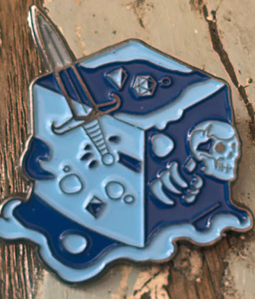 Gelatinous Cube Enamel Pin Blue (Board & Card Game Accessories)