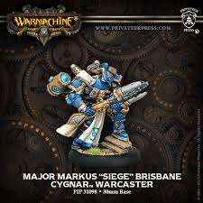 Warmachine Cygnar Major Markus Siege Brisbane OOP (Miniatures)