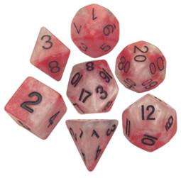 Resin Dice 16mm Red White with Black Numbers Combo Attack Dice Set (Dice Sets & Games)