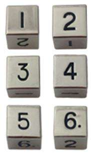 Metallic Dice 6Count 16mm d6 SilverMetal Dice Set (Dice Sets & Games)
