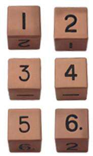 Metallic Dice 6Count 16mm d6 Antique Copper Metal Dice Set (Dice Sets & Games)