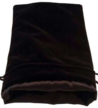 Black Velvet Dice Bag with Black Satin Lining 6x8 (Dice Sets & Games)