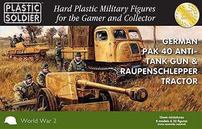15mm WWII German Pak 40 w/Raupenschlepper Tractor (Miniatures)