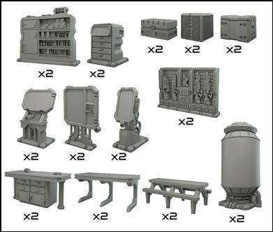 Terrain Crates Battlezone Starship Scenery (Miniatures)