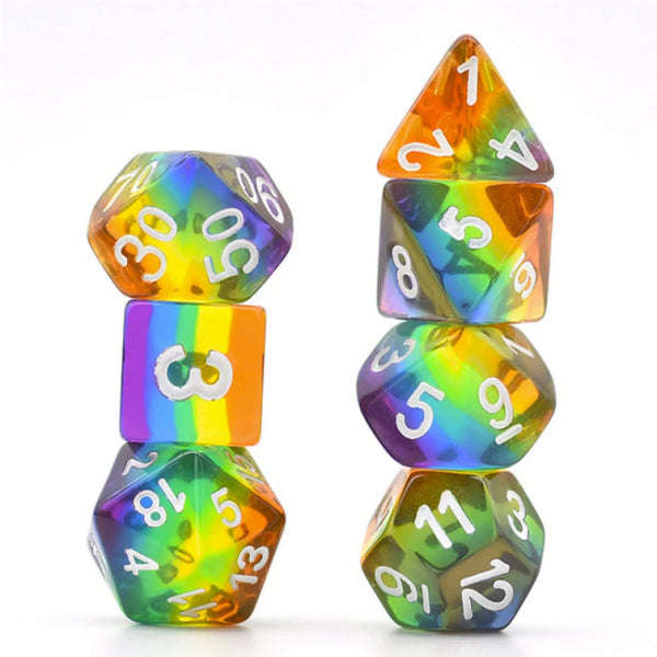 Translucent Rainbow RPG Dice Set (7) (Dice Sets & Games)
