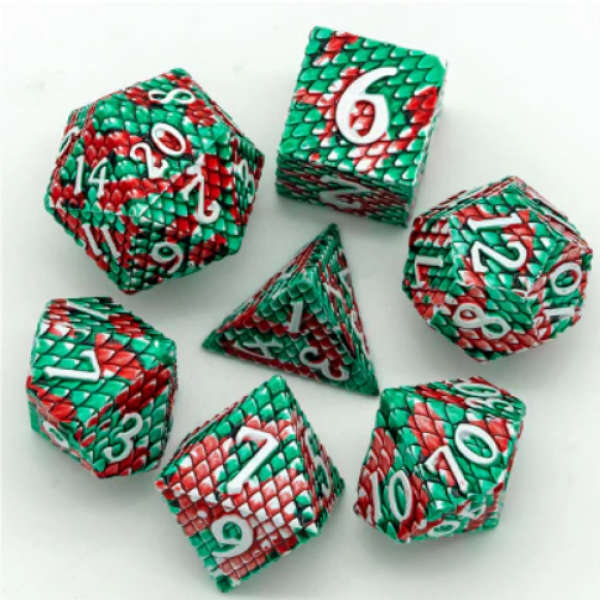 Pit Viper Dragon Scale RPG Metal Dice Set (7) (Dice Sets & Games)