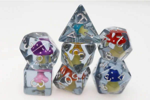 Inclusion RPG Dice Set Whimsical Mushrooms (7) (Dice Sets & Games)