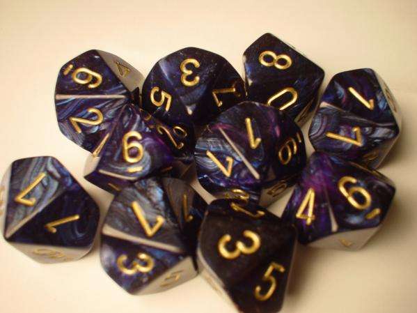 Dice Sets Royal Blue/Gold Scarab d10 Set (10) (Dice Sets & Games)