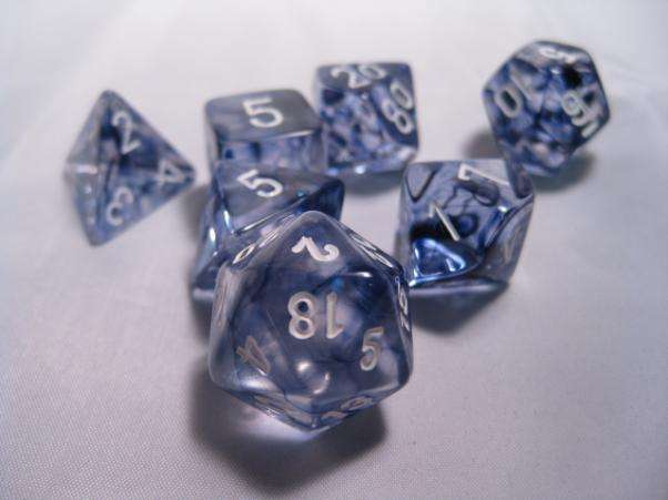 RPG Dice Sets Black/White Nebula Polyhedral 7-Die Set (Dice Sets & Games)