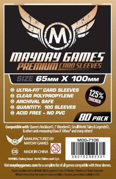 Premium Magnum UltraFit Copper Sleeves 65x100mm (80) for 7 Wonders (Card Sleeves)