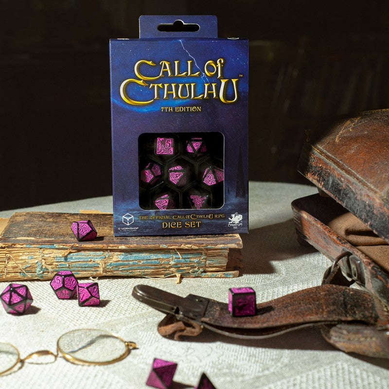 Call of Cthulhu 7th Edition Black & Magenta Dice Set (SCTR20) (Dice Sets & Games)