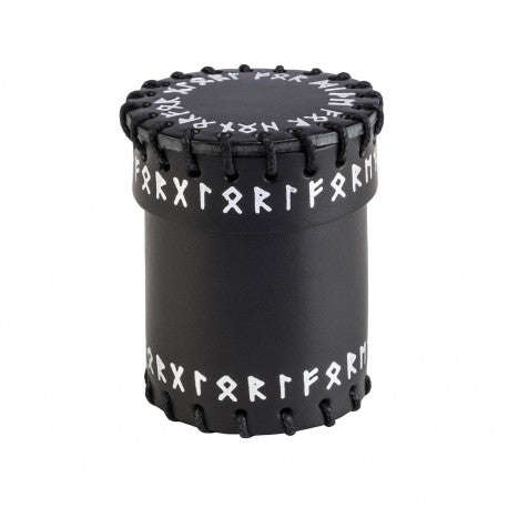 Runic Black Leather Dice Cup (Dice Sets & Games)