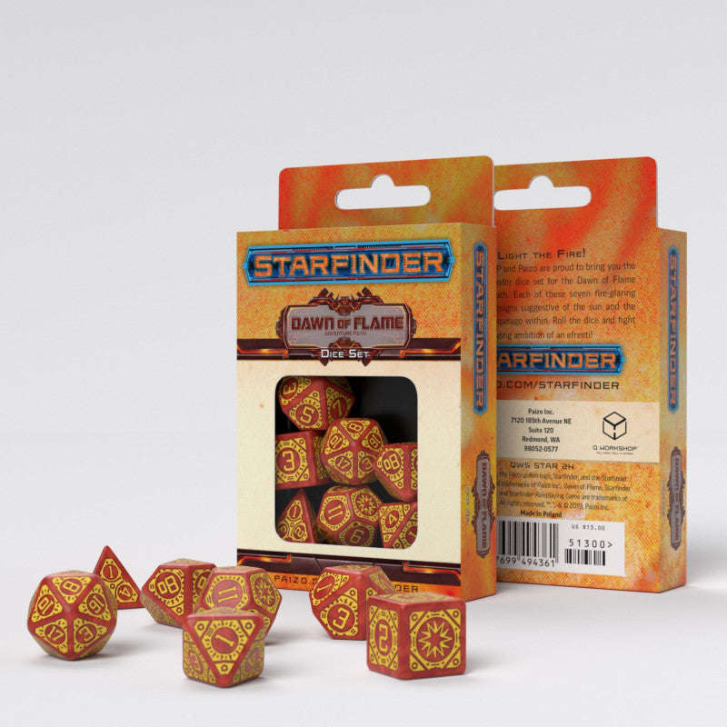 Starfinder Dawn of Flame Dice Set (7) (STAR04) (Dice Sets & Games)