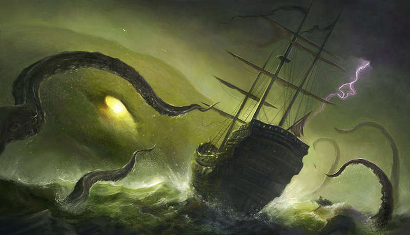 Cthulhu Schiff Stitched 61x63cm TCG Gaming Mat (Gaming Mats)