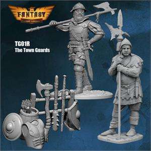 28mm The Town Guards - 2 Figures Plus Weapons Rack (Miniatures)