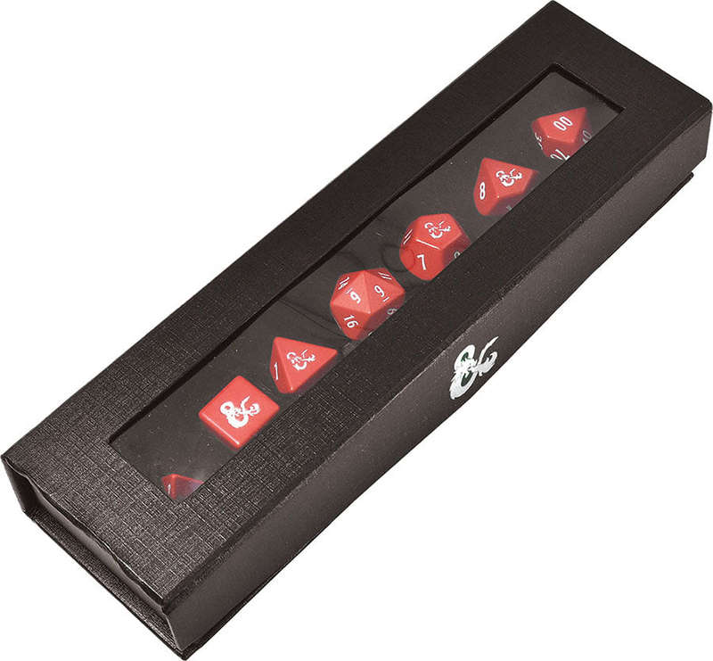D&D Heavy Metal Dice Red & White RPG Dice Set (Dice Sets & Games)