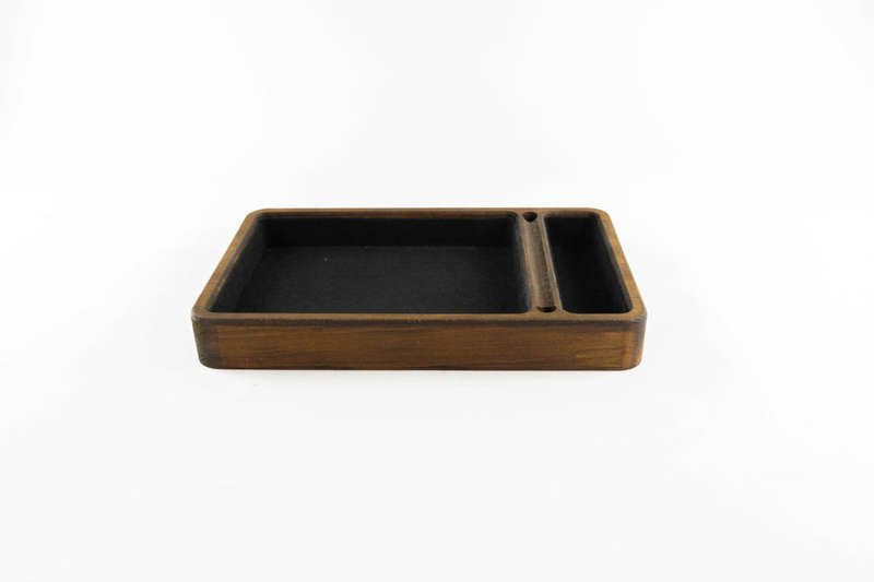 Dice tray Beechwood brown with two cases (Dice Sets & Games)
