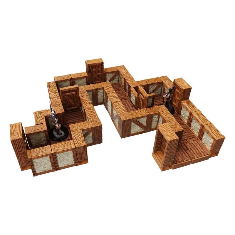 WarLock Tiles Expansion Pack 1 in Town & Village Straight Walls (Board Games)