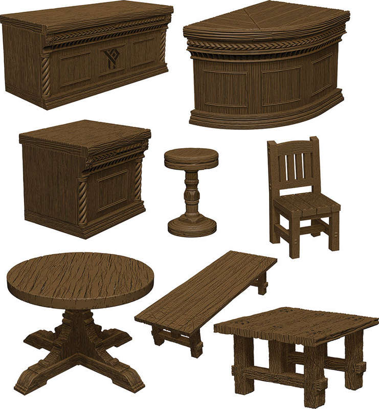 D&D Fantasy Miniatures Icons of the Realms The Yawning Portal Bars and Tables (Board Games)
