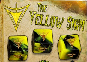 Elder Dice (9d6 Tube) Yellow Sign (Dice Sets & Games)