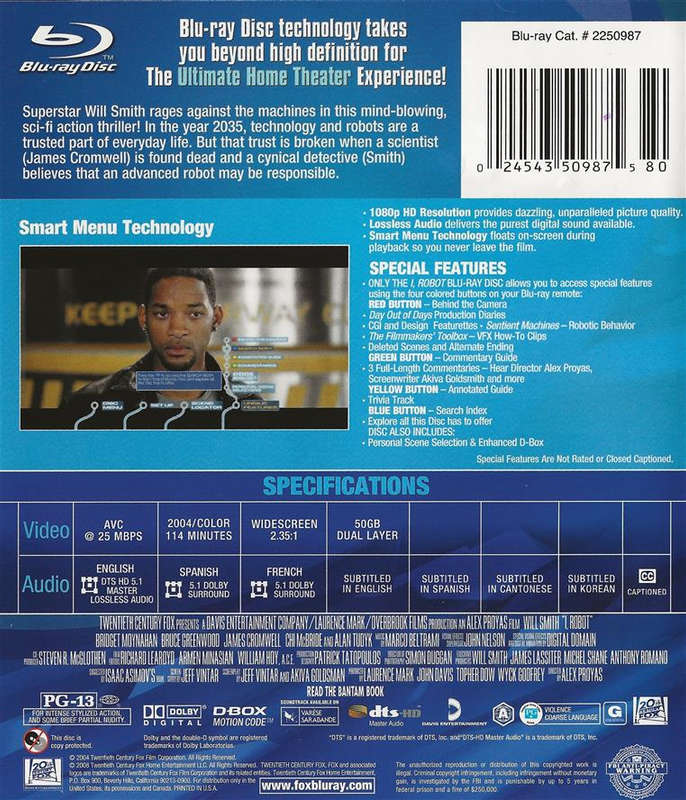 I, Robot (2004) (Blu-ray) (Region A) (Second-Hand)
