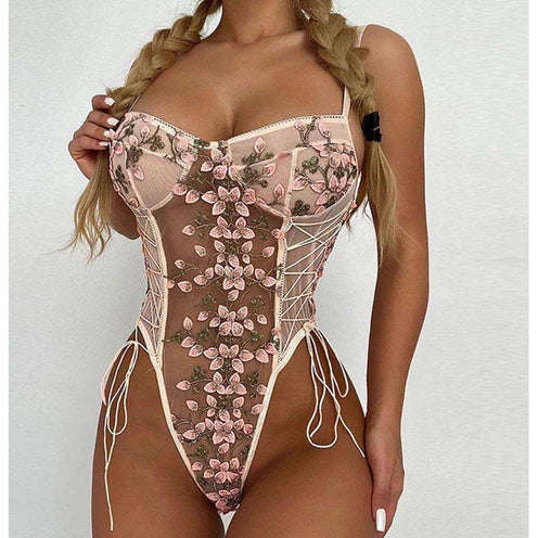 Floral Lace Sleeveless Bodysuit