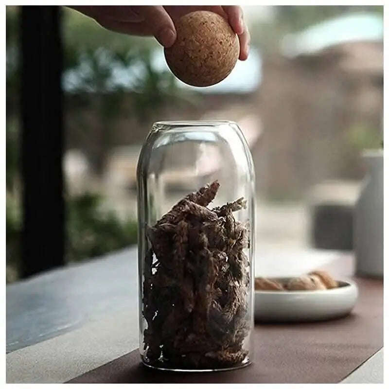 3 Piece Glass Jars with Airtight Ball Cork Lid