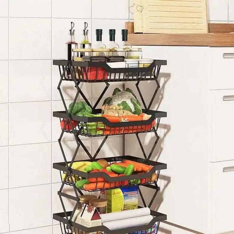 4 Tier Carbon Steel Collapsible Storage Basket