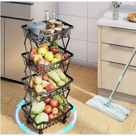 4 Tier Carbon Steel Collapsible Storage Basket