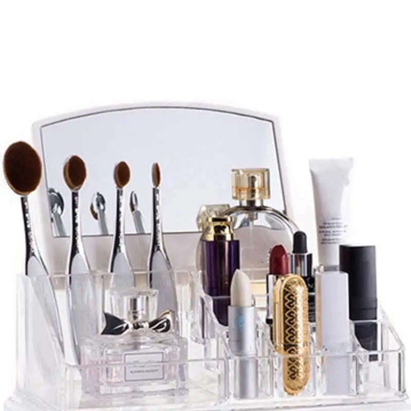 Acrylic Makeup Rack Organiser With Mirror