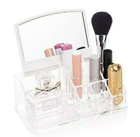 Acrylic Makeup Rack Organiser With Mirror
