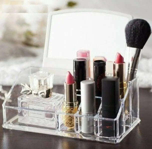 Acrylic Makeup Rack Organiser With Mirror