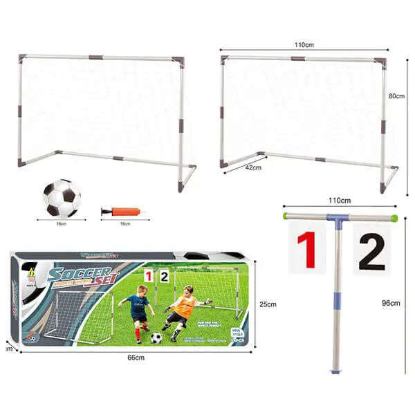 Kids Soccer Set with two Goal Posts and Scoreboard