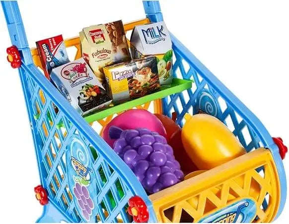 Kids Shopping Trolley with artificial grocery products (2 colours)