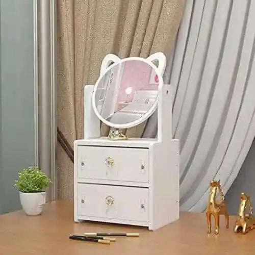 Multifunctional Cosmetic Storage Box With Mirror
