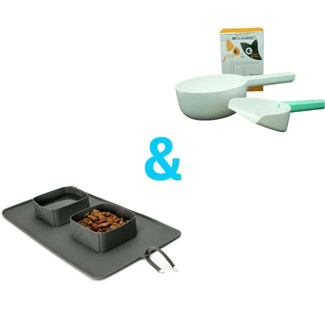 Pet Poop Scooper Set & Portable Bowl - Combo Deal!