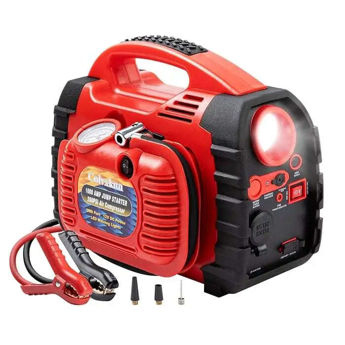 Rechargeable Portable Car Battery Starter With Air Compressor