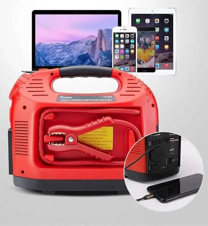 Rechargeable Portable Car Battery Starter With Air Compressor