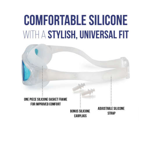 Protective Film Swimming Goggles With Ear Plugs