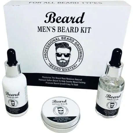 Set of 3 Mens Beard Master Grooming Kit